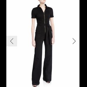 Alice+Olivia Wide Leg Jumpsuit Black Corduroy